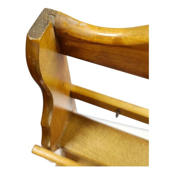 Vintage Wagner and Sons Spice Rack 2 Tier Wood Shelf Wall or Free Stand - Picture 12 of 16